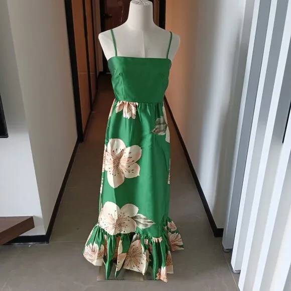 Alemais Sage Midi Dress in Green - Picture 3 of 11